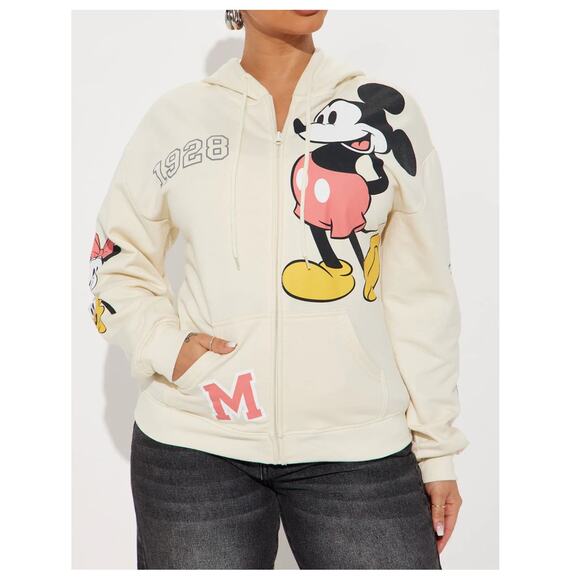 Disney Mickey Mouse Womens Full Zip Hoodie Size Large - Picture 4 of 13